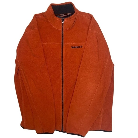 Timberland Fleece Jacket Men's 2XL Full Zip‎ Gorpcore Outdoor Warm Casual Orange - Picture 1 of 11